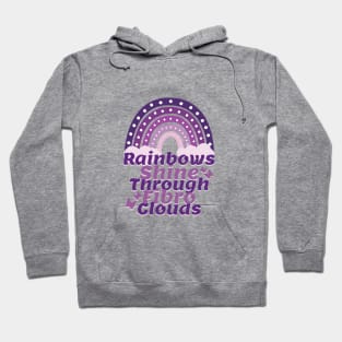 Rainbows Shine Through Fibro Clouds Boho Positivity Hoodie